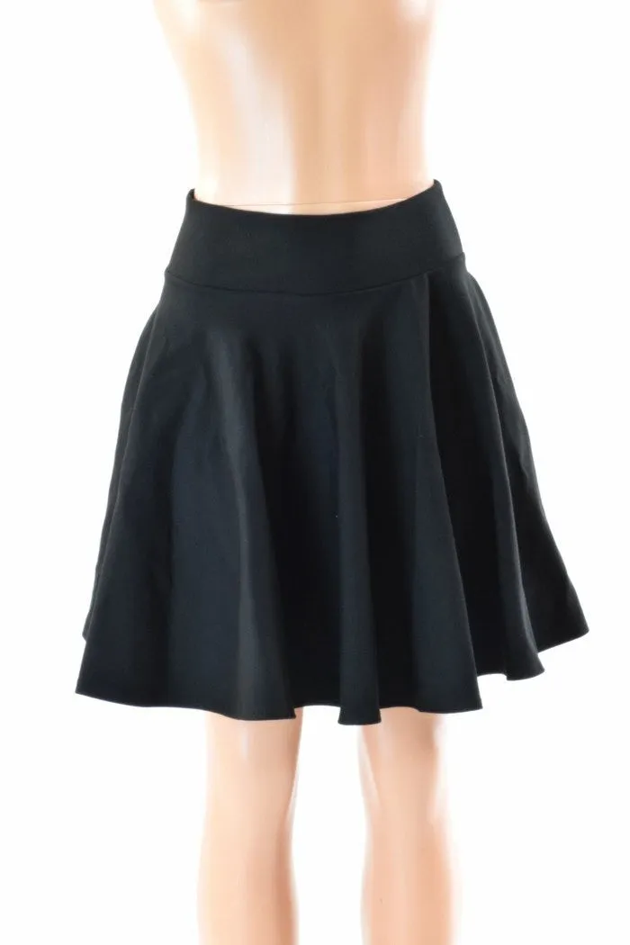 19" Black Zen Skater Skirt