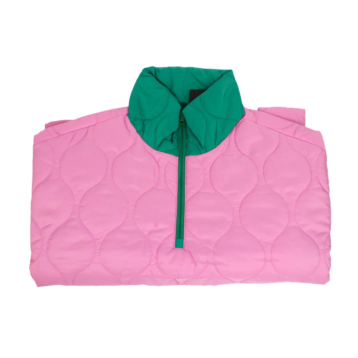 AKA Alpha Kappa Alpha Inspired Jacket Sorority Quilted Puffer Pink and Green Poncho