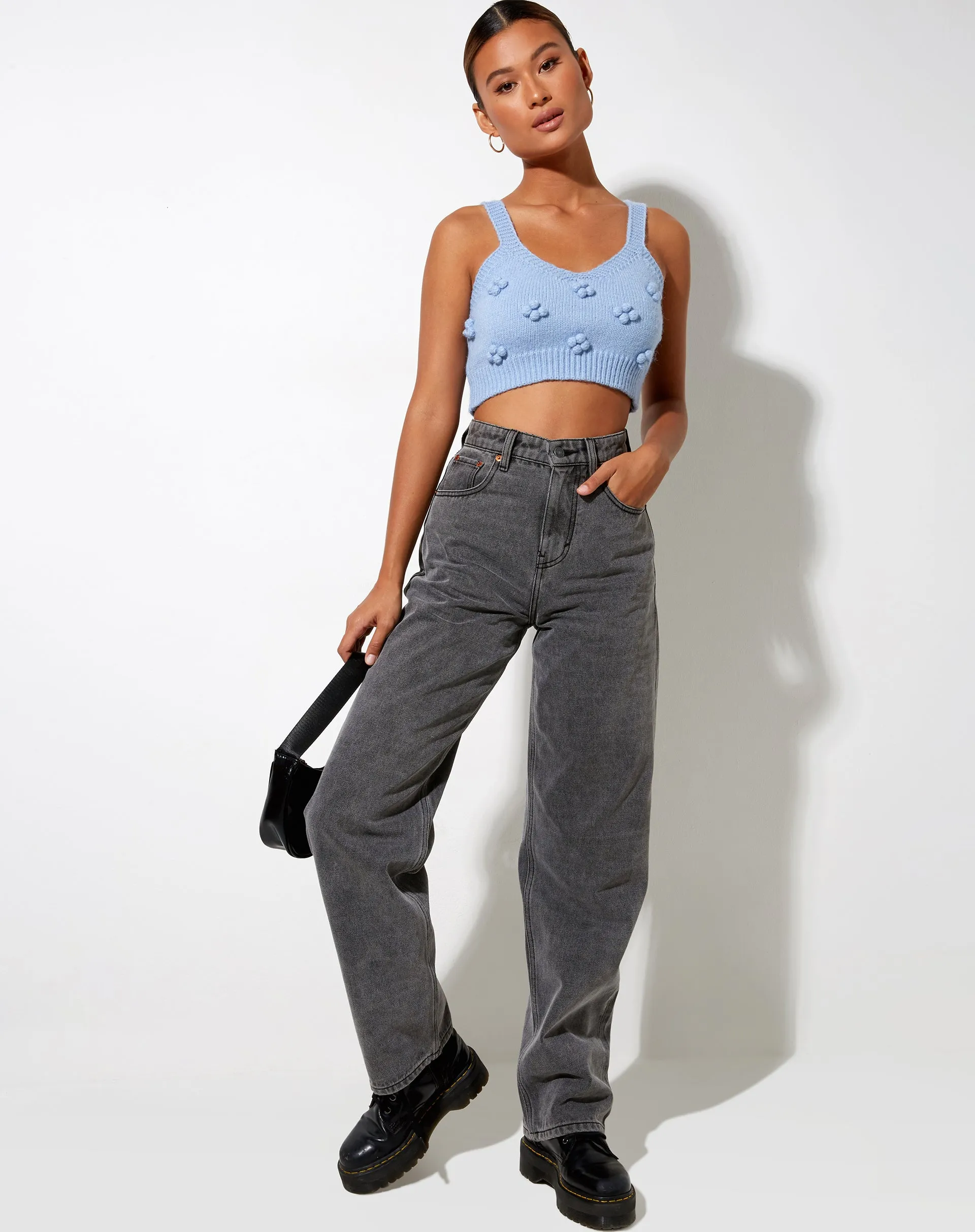 Birra Crop Top in Baby Blue