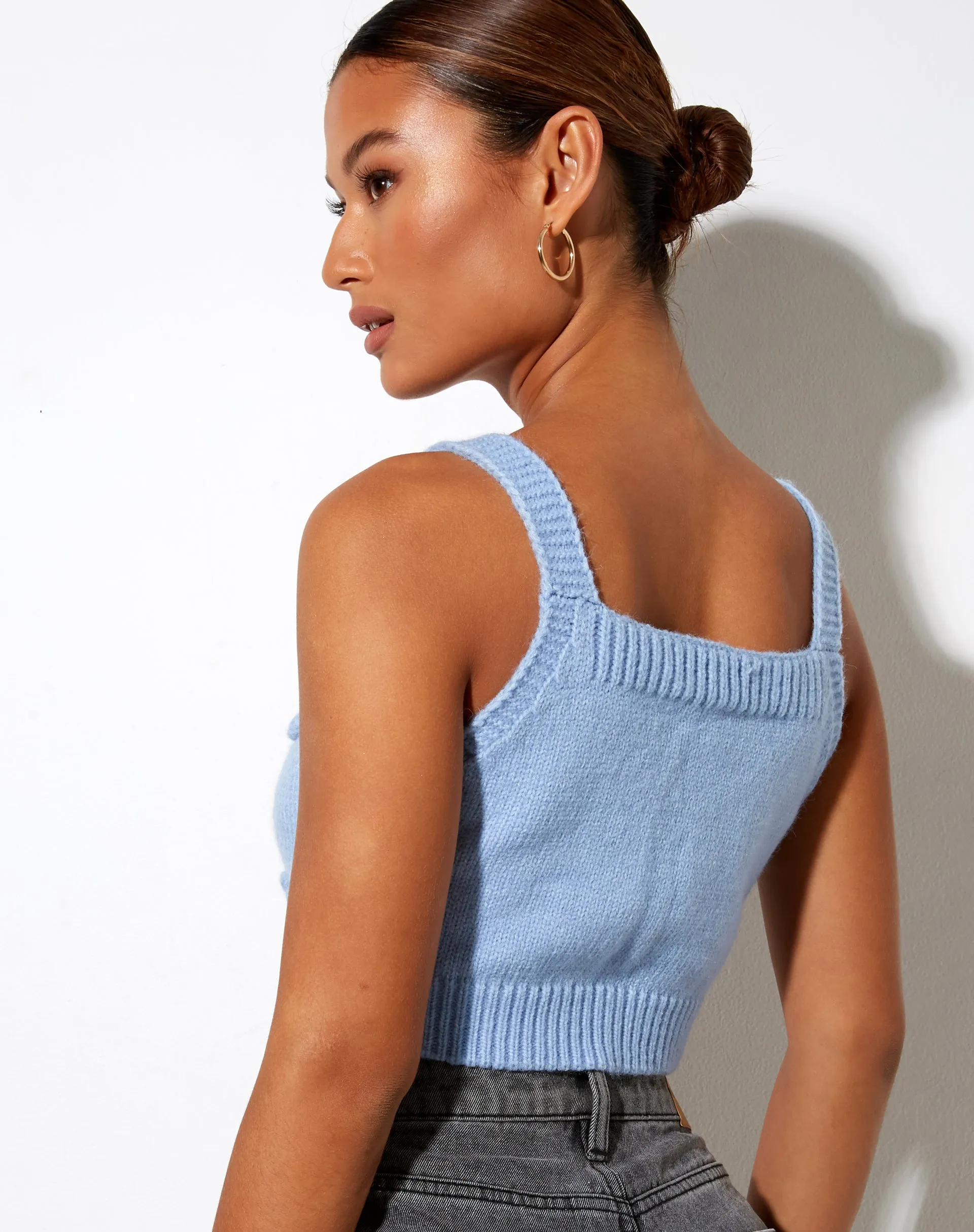 Birra Crop Top in Baby Blue