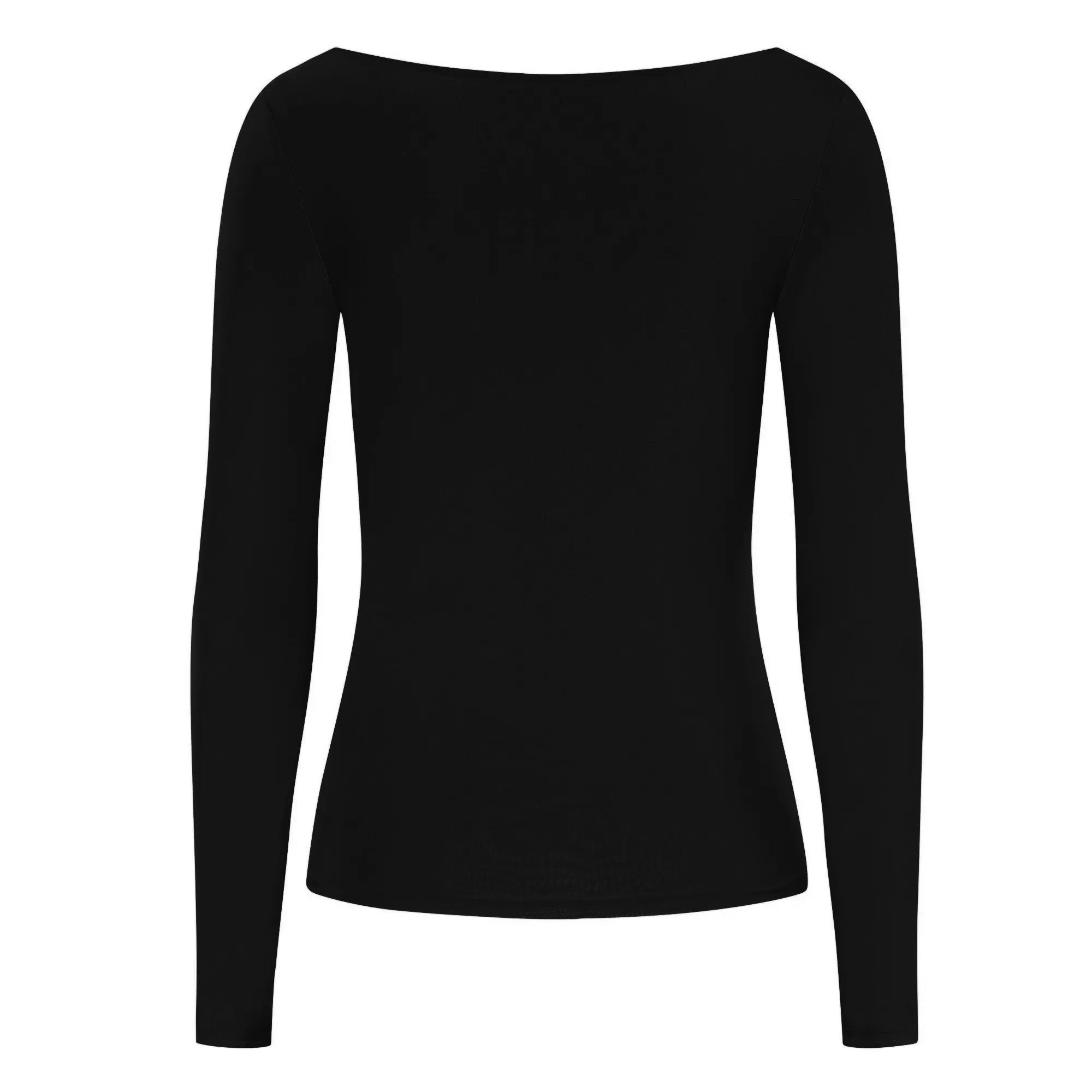 Black Soft Touch Long Sleeve Round Neck Top