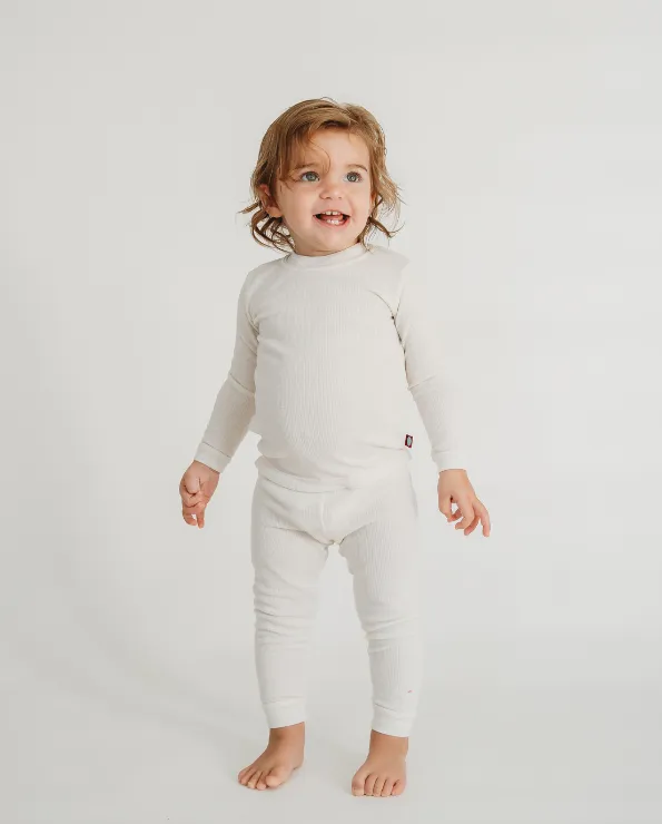 Boys Soft & Cozy Thermal 2-Piece Long Johns | Road w- Baby Blue Stitch