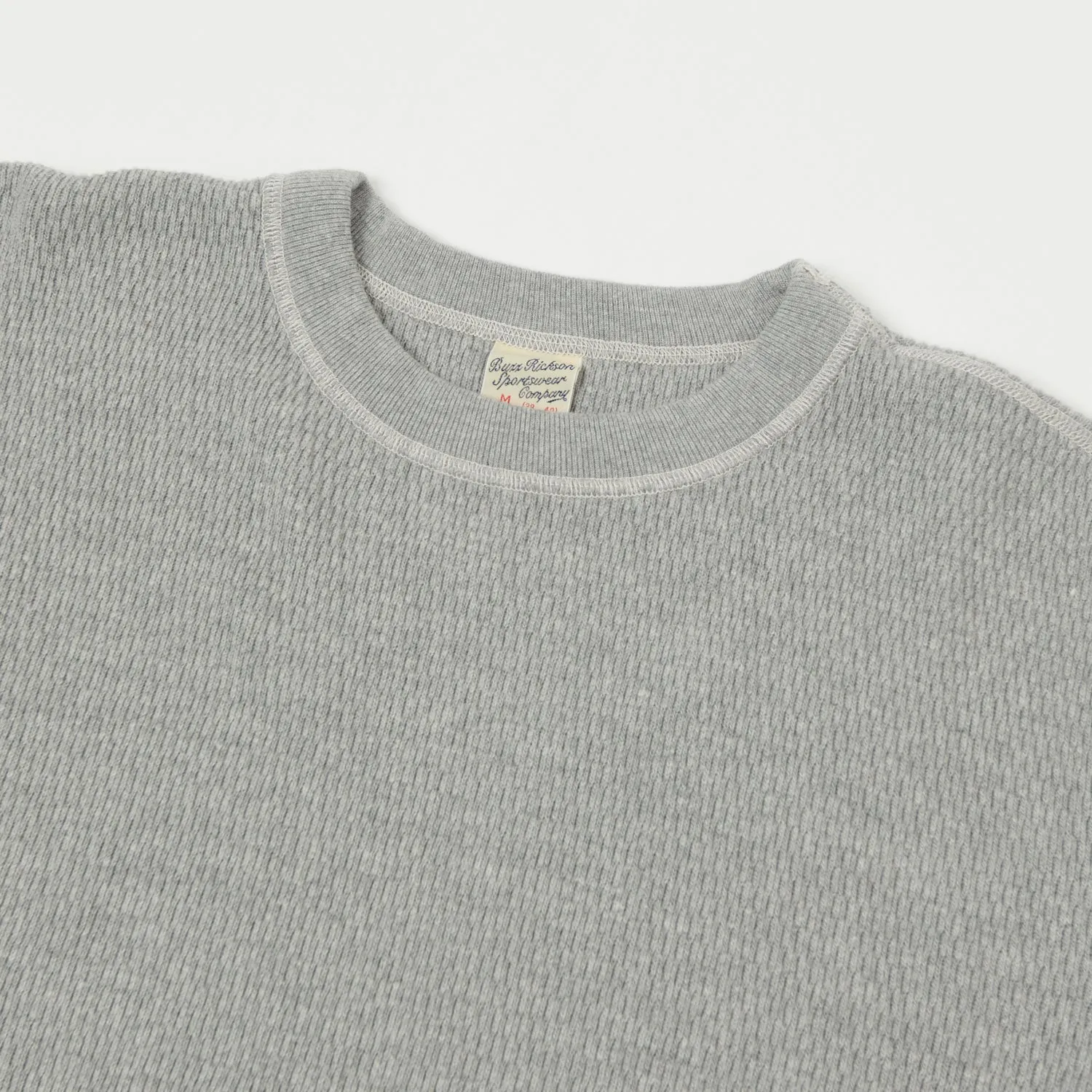 Buzz Rickson's L/S Thermal Tee - Heather Grey