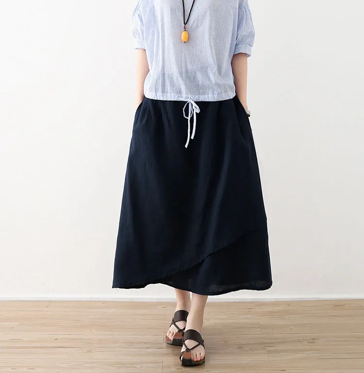 Casual Summer Women Skirts Women Skirts Women Linen Cotton Skirts ATM962328