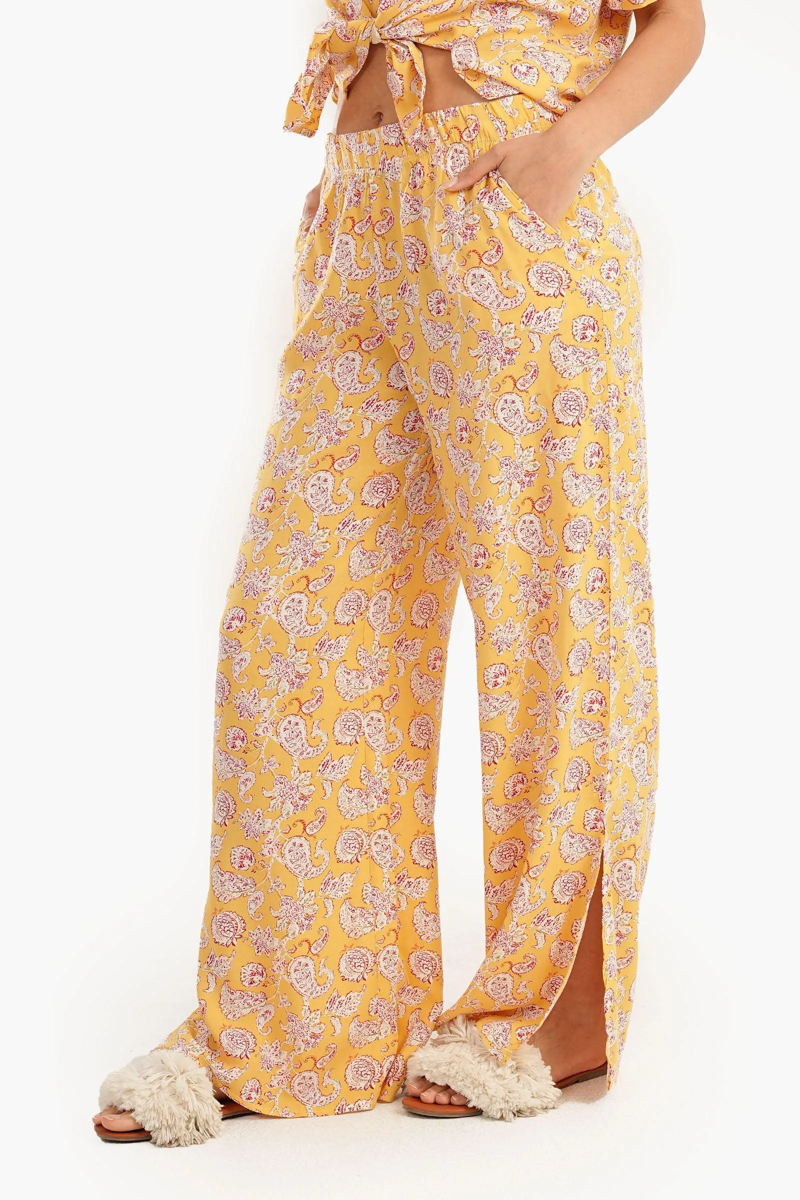 Colored Wide Leg Pyjama Pants