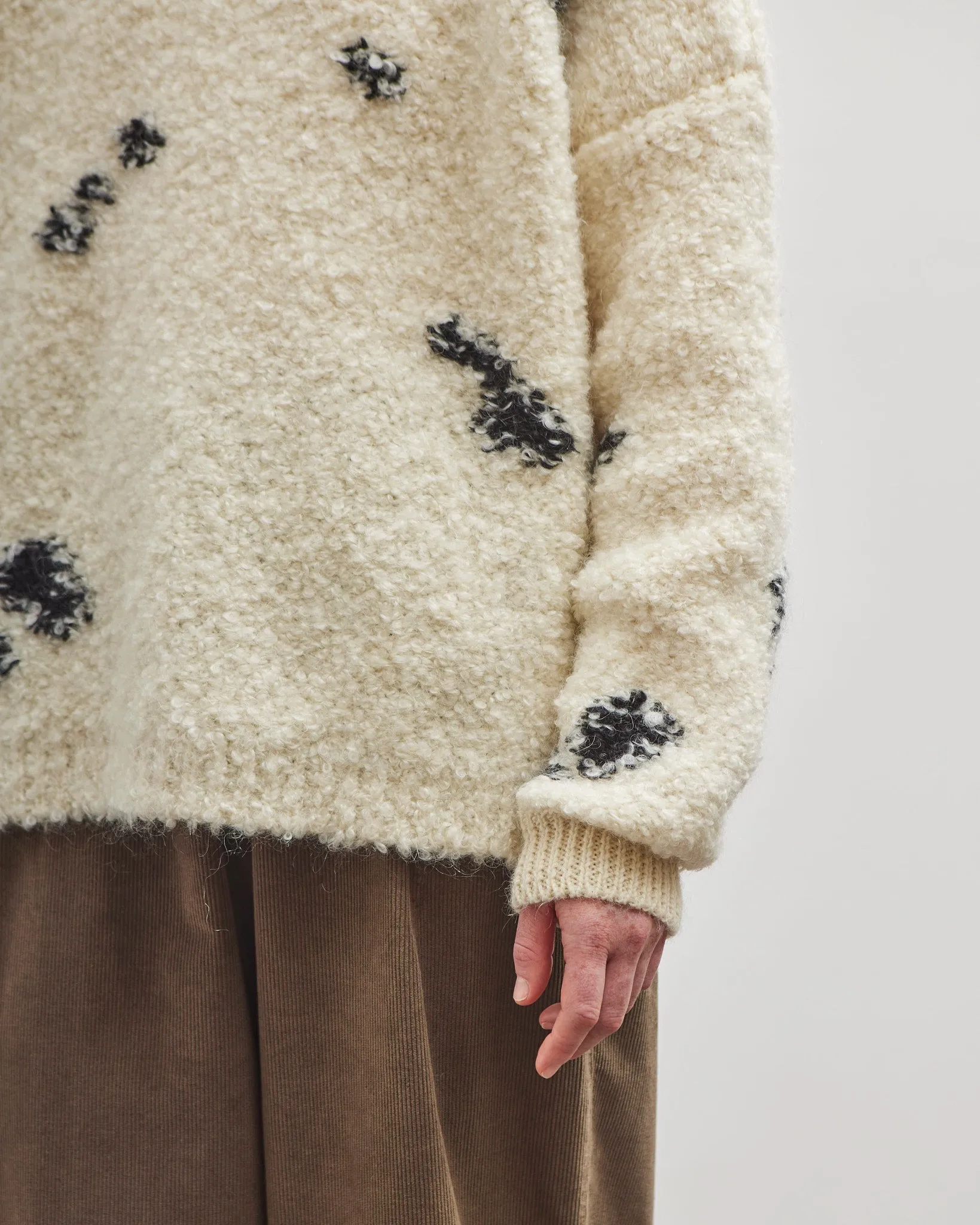 Cordera Wool & Mohair Blotch Sweater, Off-White