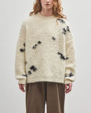 Cordera Wool & Mohair Blotch Sweater, Off-White