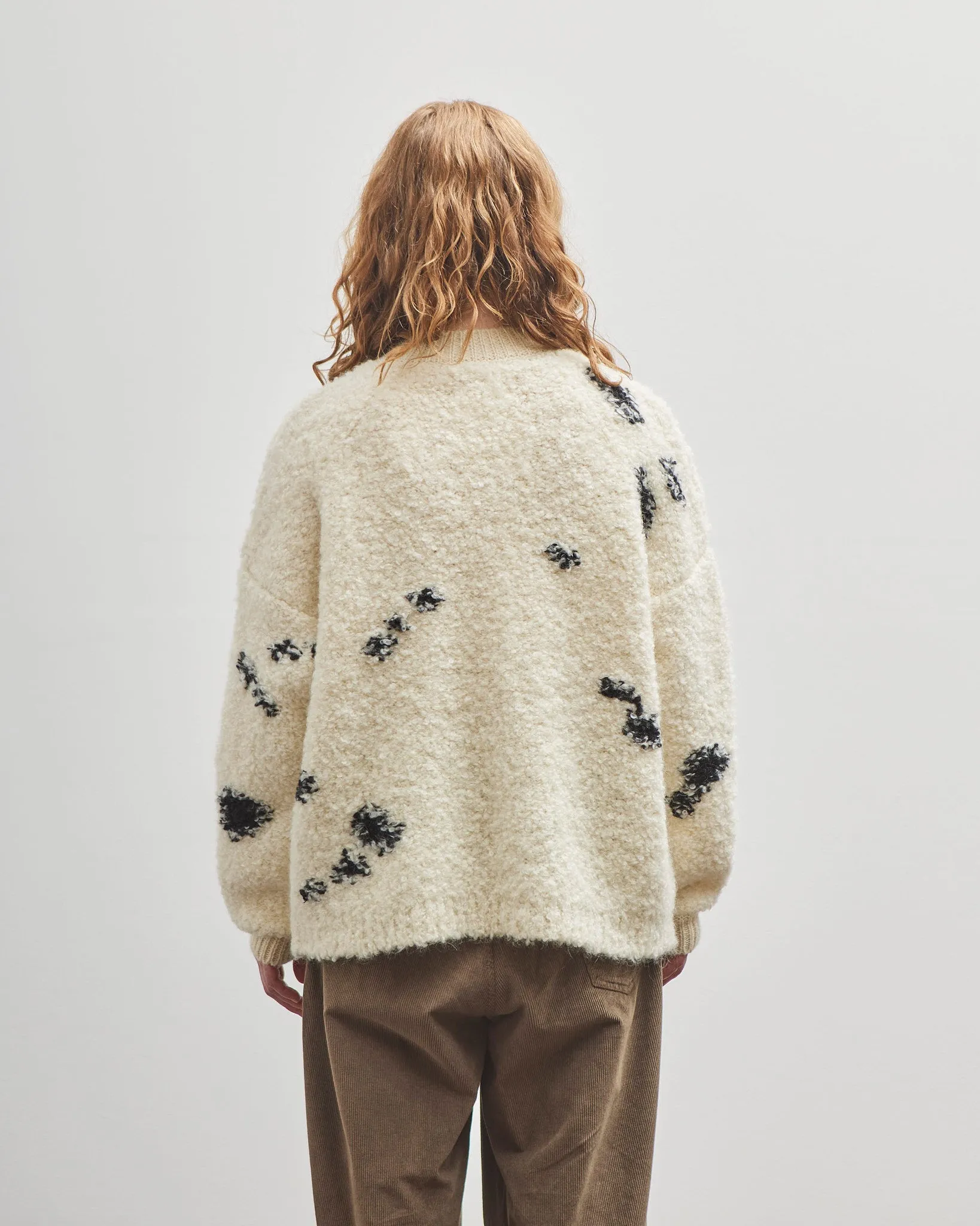 Cordera Wool & Mohair Blotch Sweater, Off-White