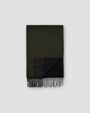 Dark Green Double-Face Wool Scarf - ETON