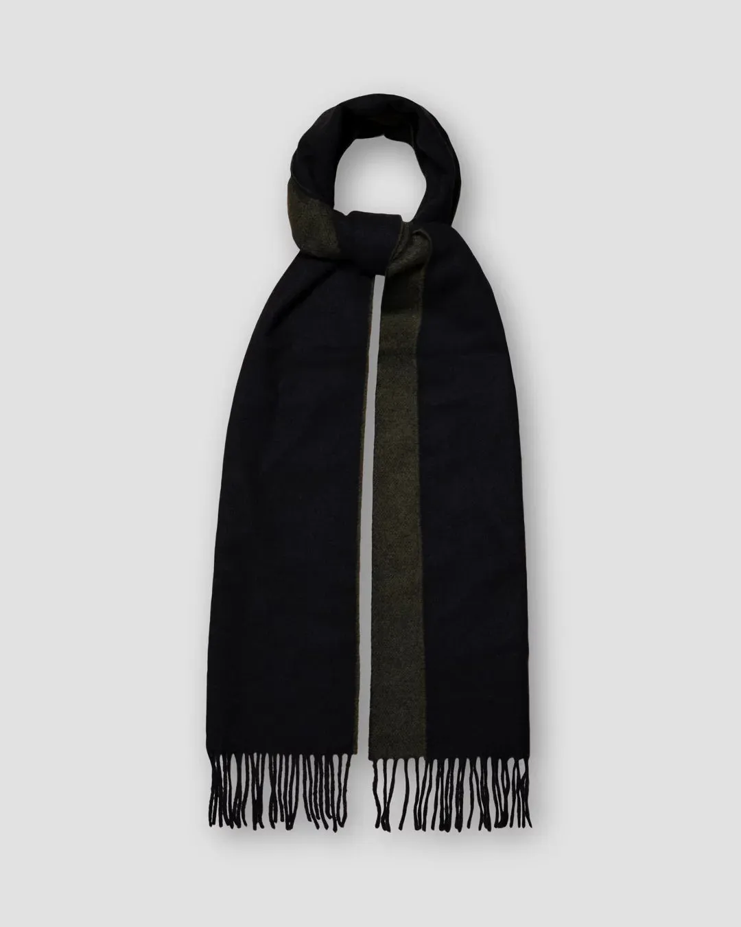 Dark Green Double-Face Wool Scarf - ETON