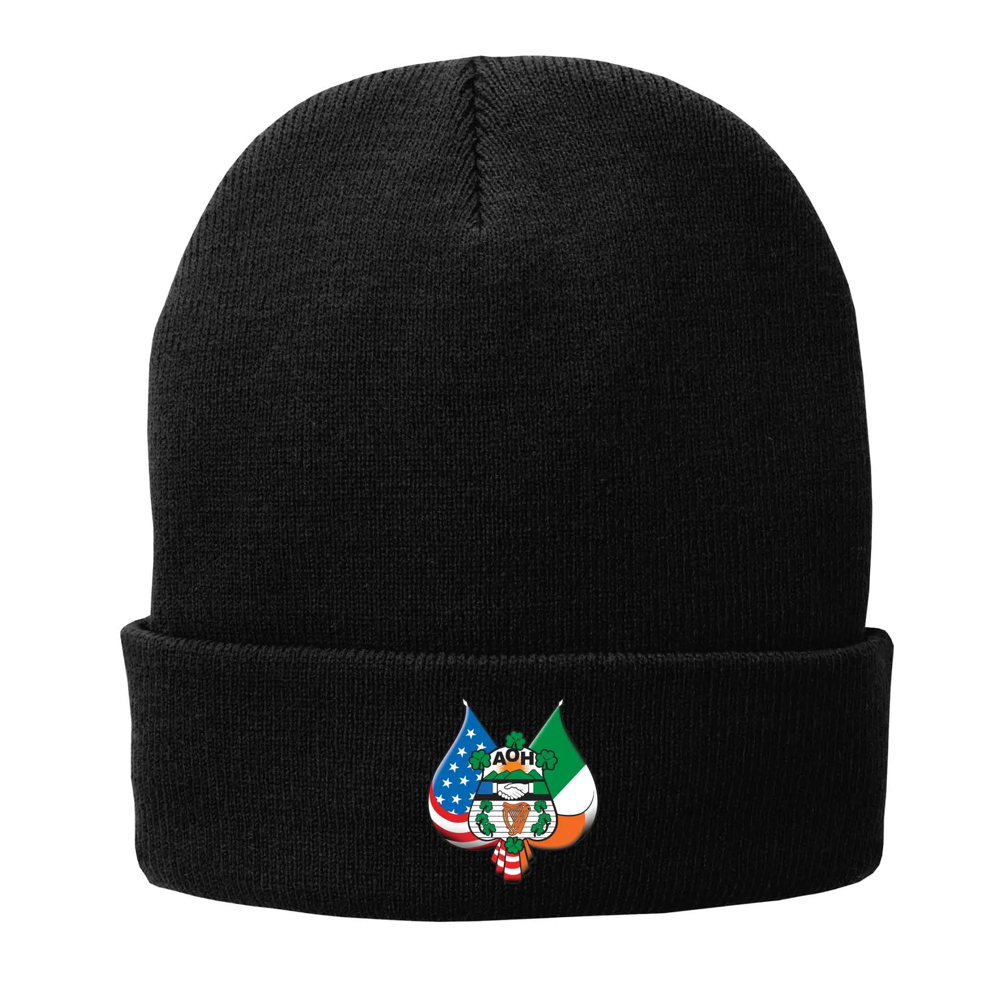 Embroidered Fleece-Lined Knit Cap