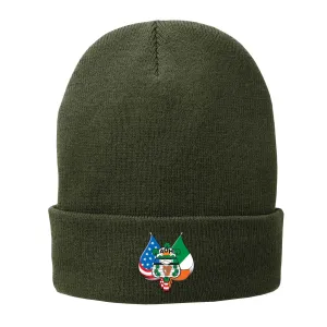 Embroidered Fleece-Lined Knit Cap