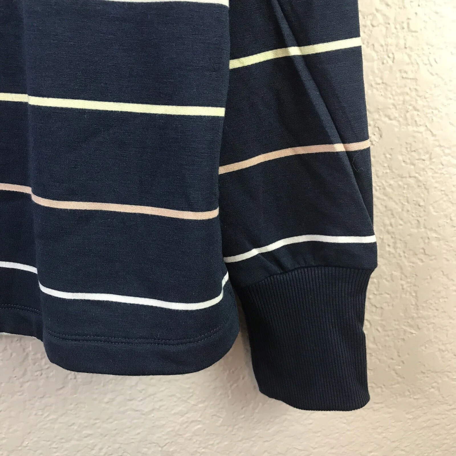 Fleece Lined Striped Sweatshirt