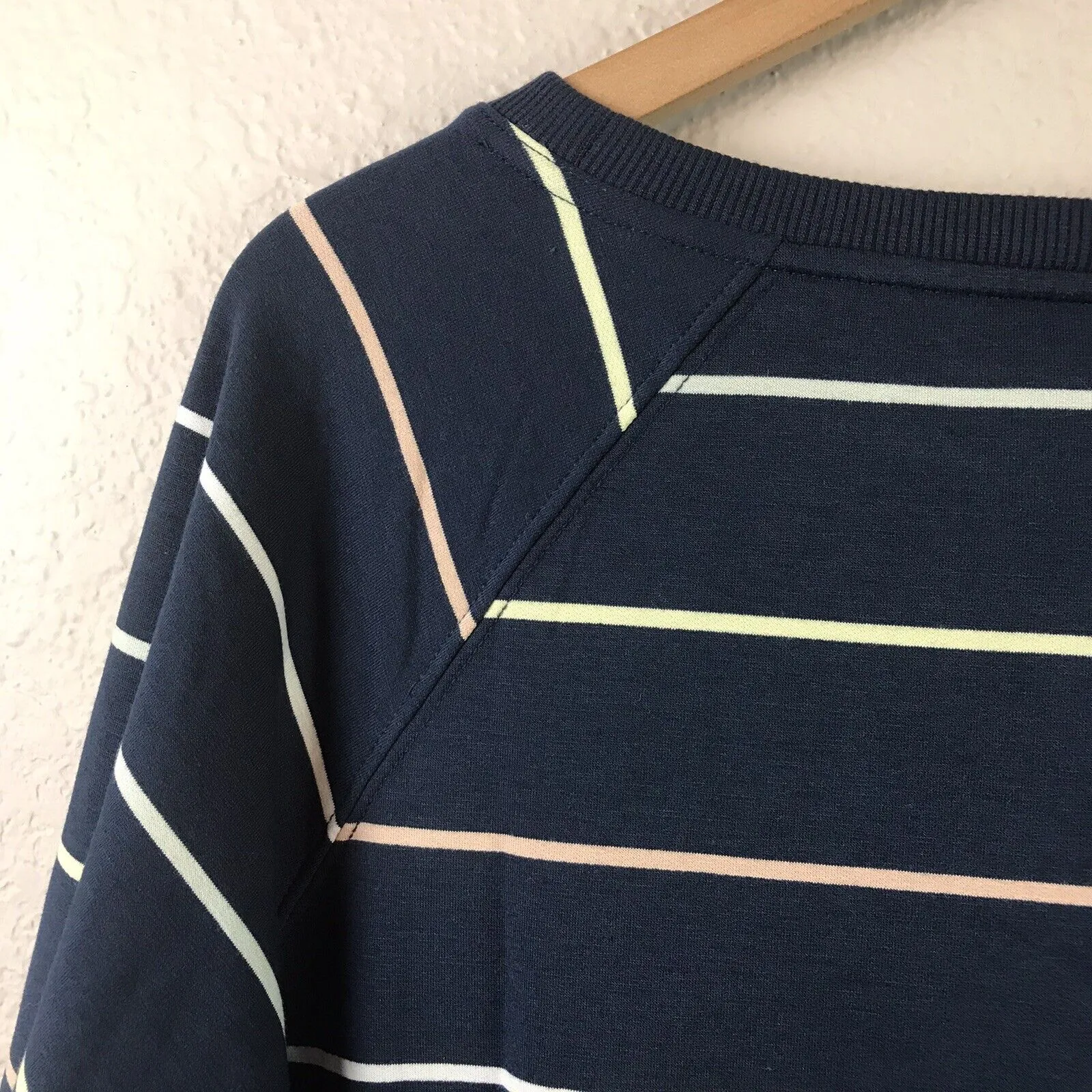 Fleece Lined Striped Sweatshirt