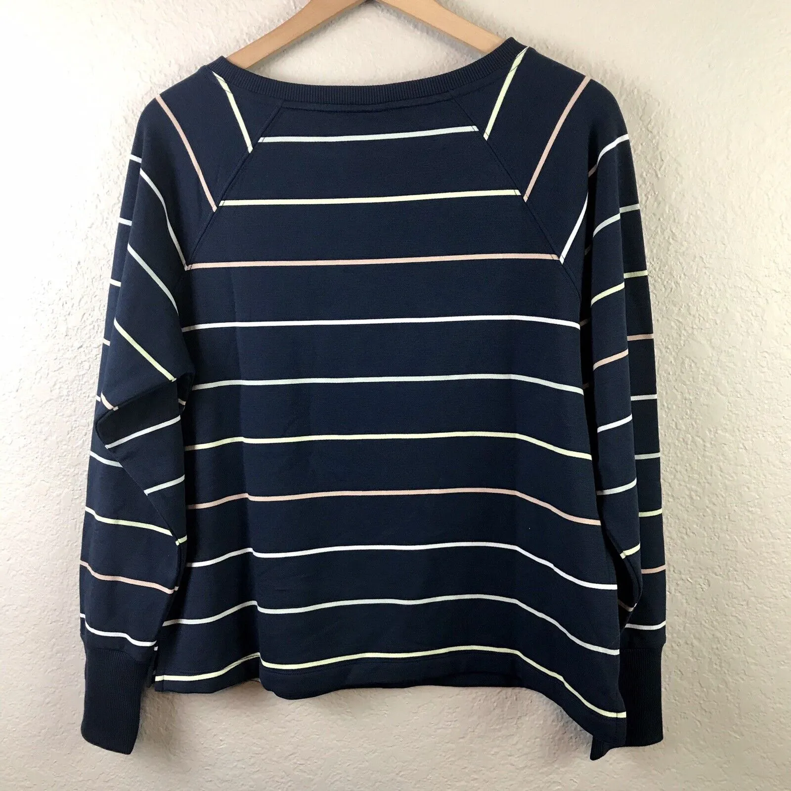 Fleece Lined Striped Sweatshirt