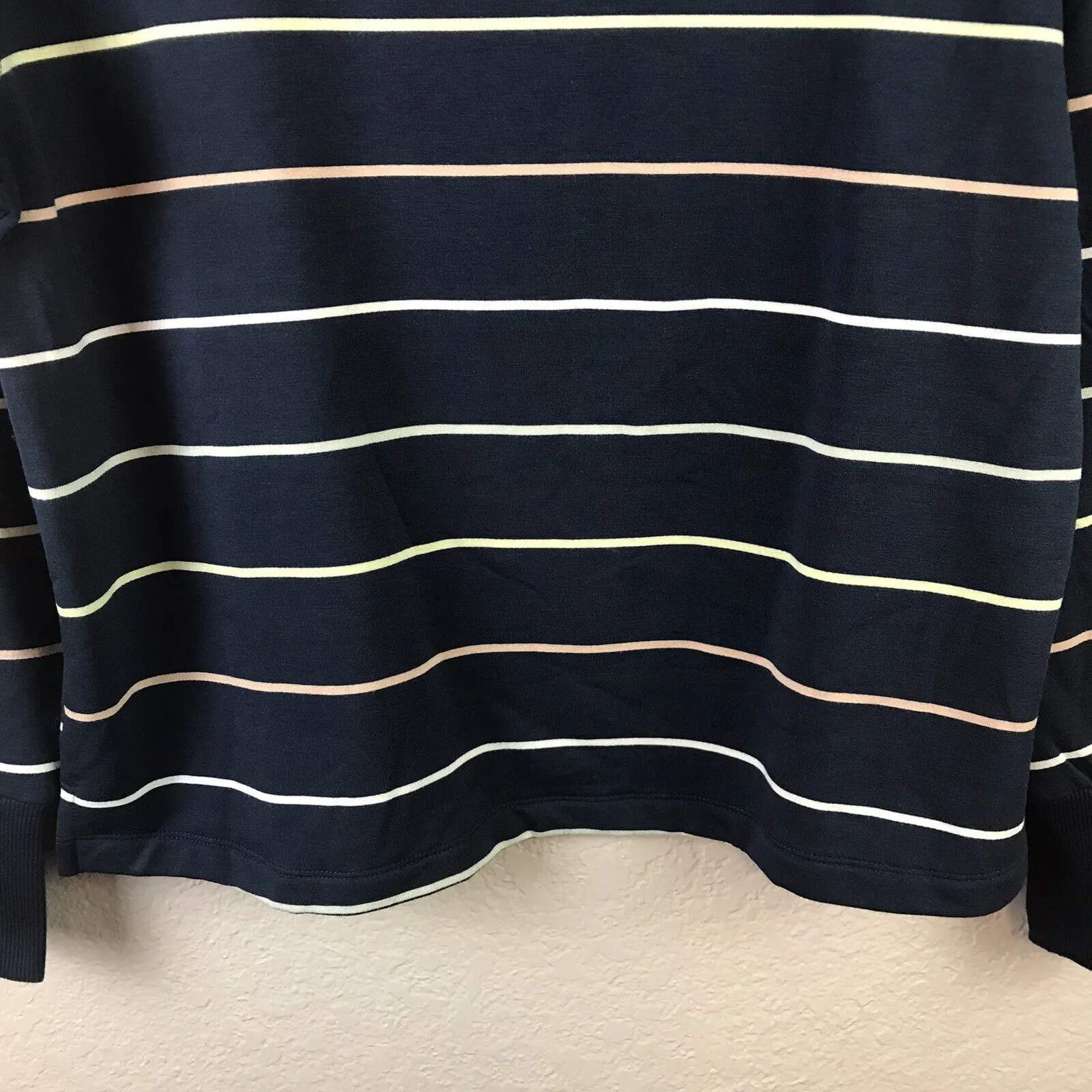 Fleece Lined Striped Sweatshirt