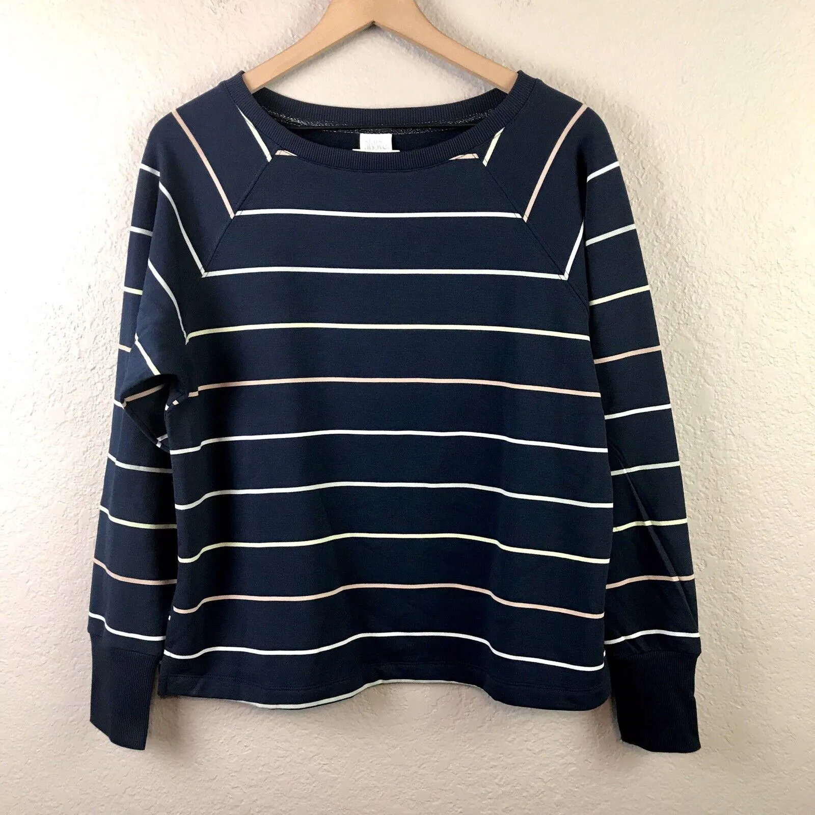 Fleece Lined Striped Sweatshirt