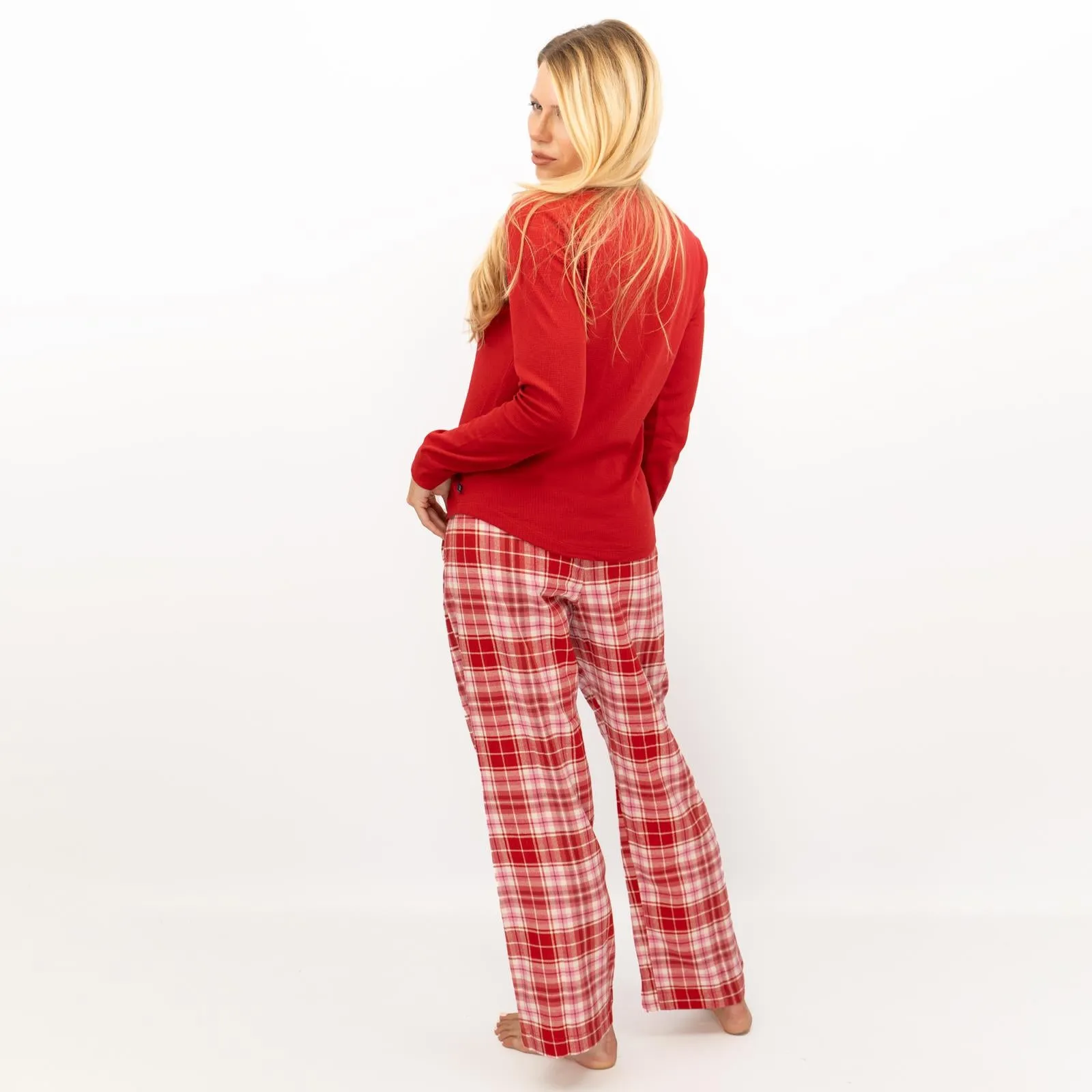 GAP Womens Flannel Sleep Set Pyjamas Red