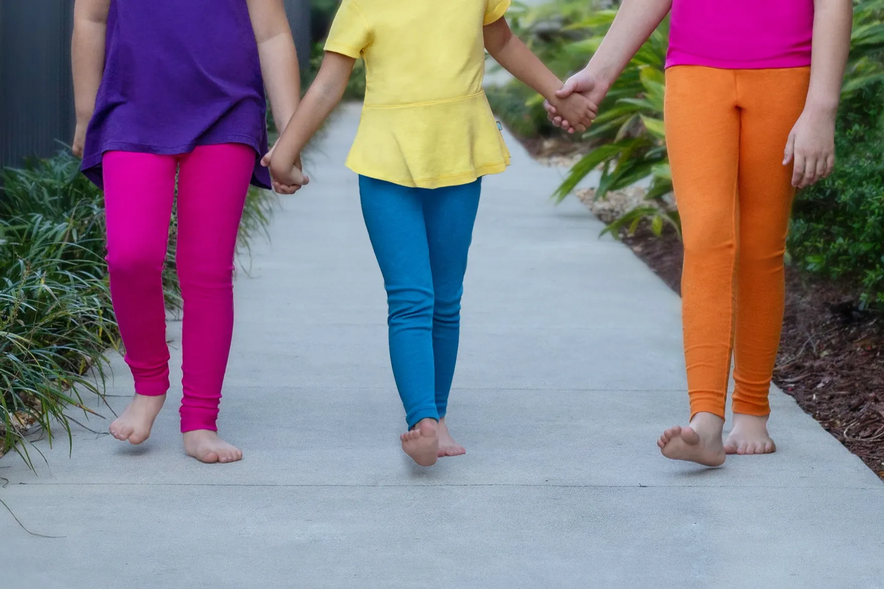 Girls Soft 100% Cotton Solid Colored Leggings | Bubblegum