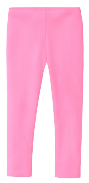 Girls Soft 100% Cotton Solid Colored Leggings | Bubblegum