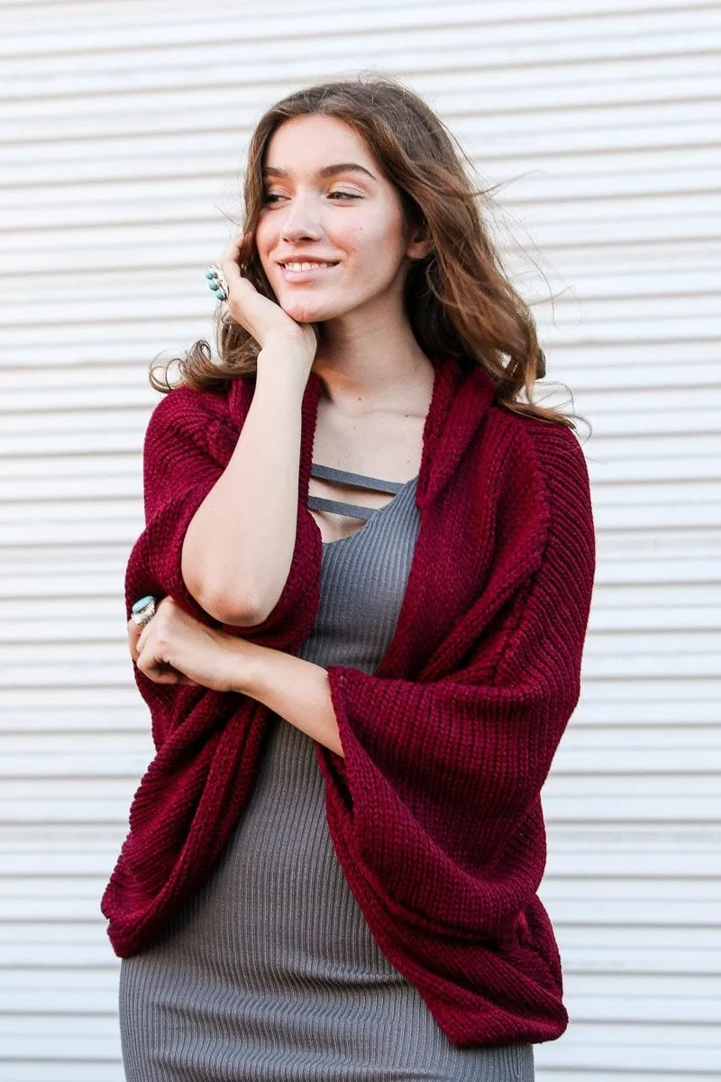 Hooded Rib Knit Cardigan