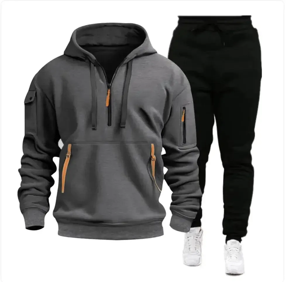 Hooded Sweatshirt with Multi-Pocket Design