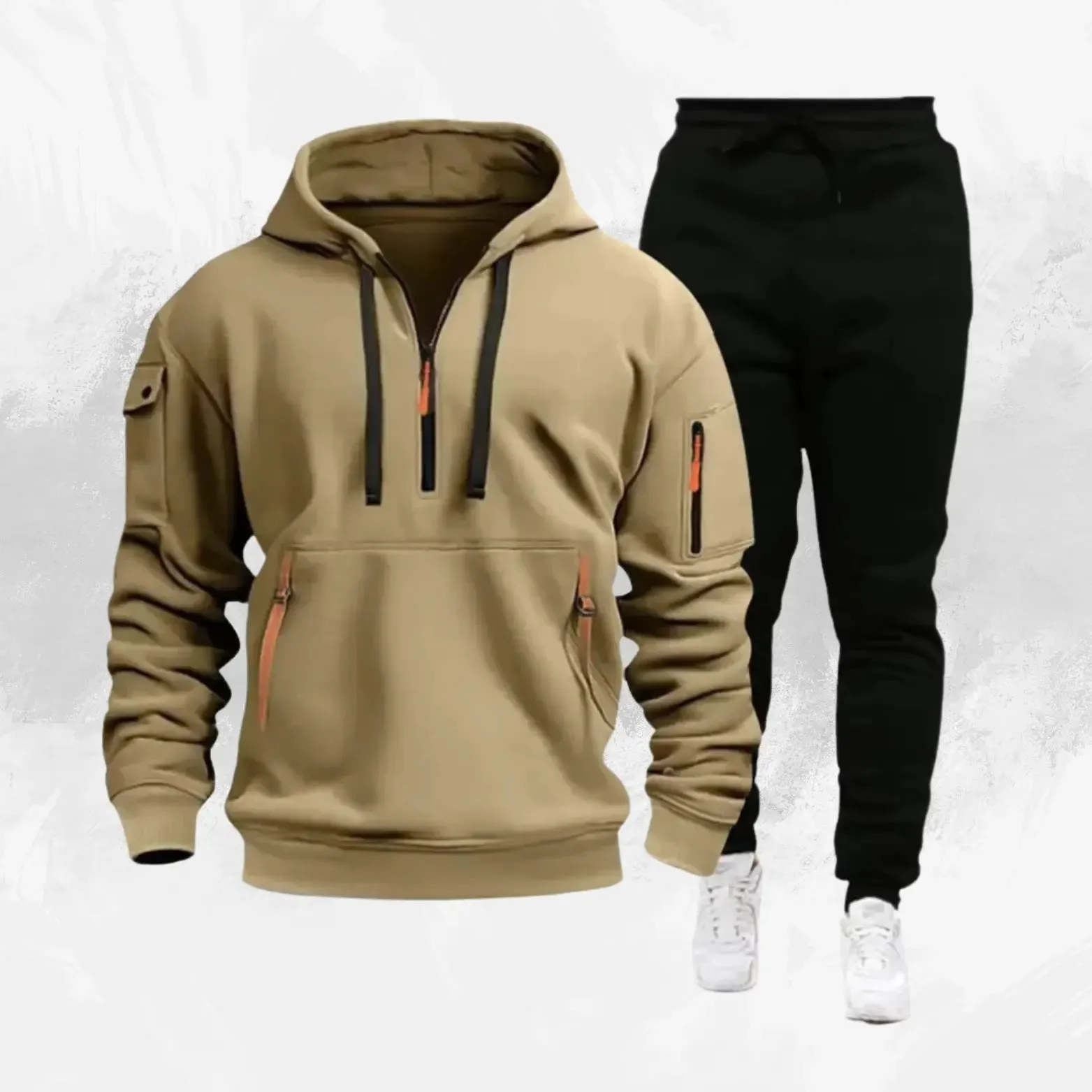 Hooded Sweatshirt with Multi-Pocket Design