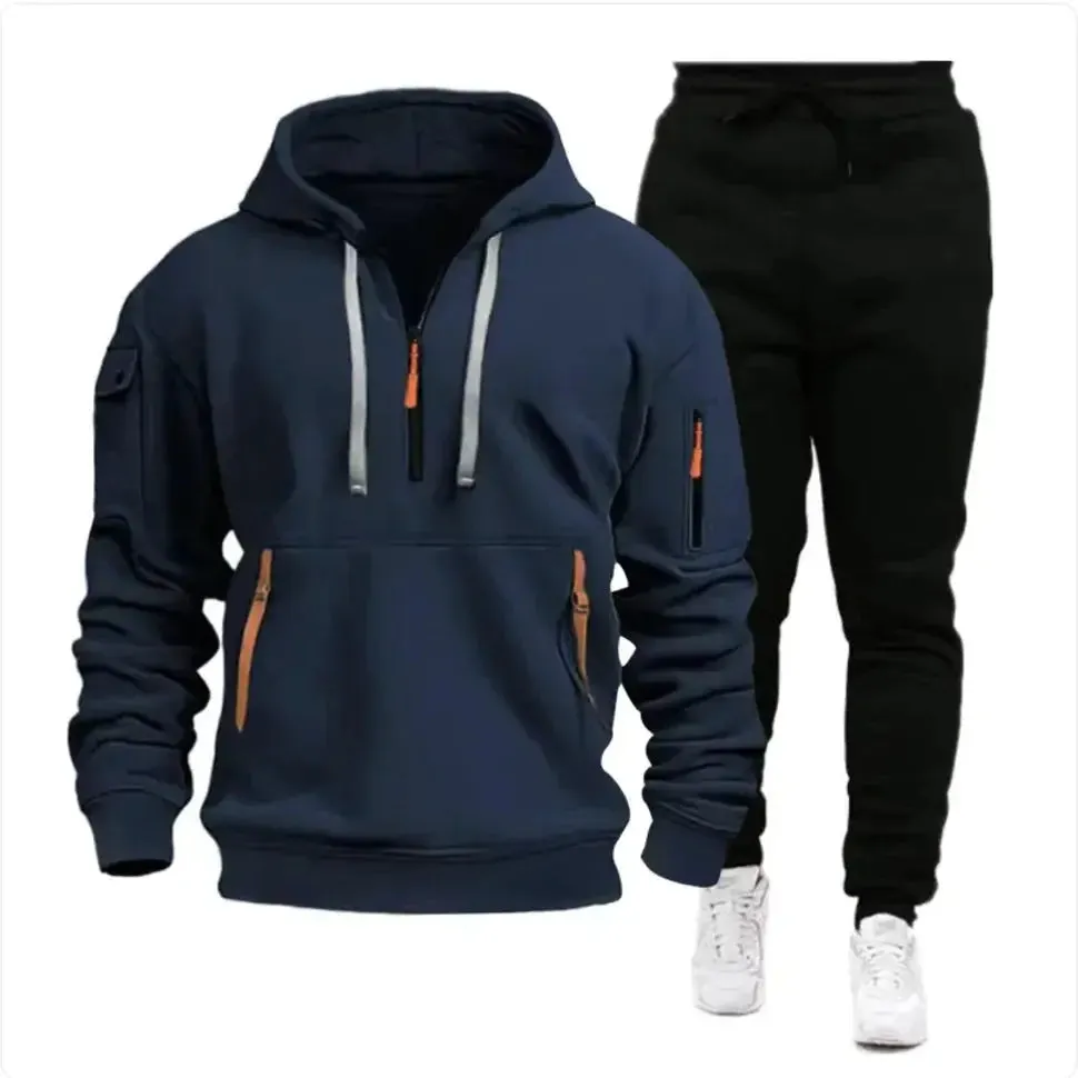 Hooded Sweatshirt with Multi-Pocket Design