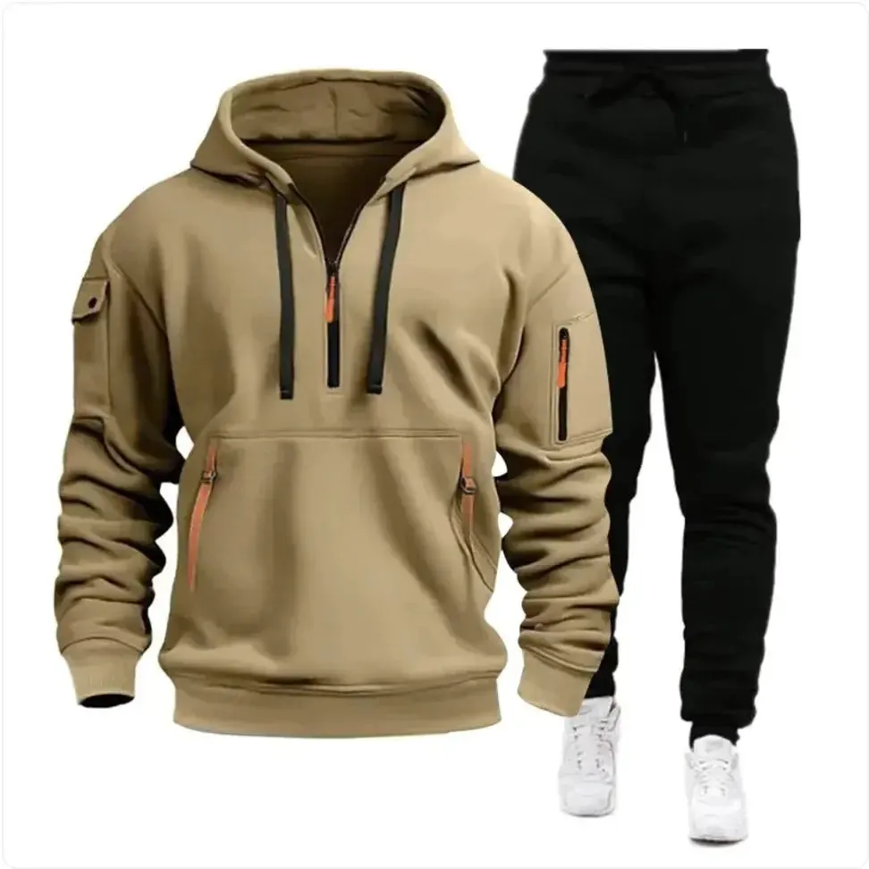 Hooded Sweatshirt with Multi-Pocket Design