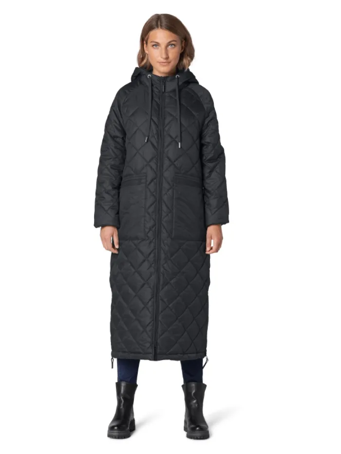 Ilse Jacobsen Black Padded Long Coat 10 AERIAL01 001