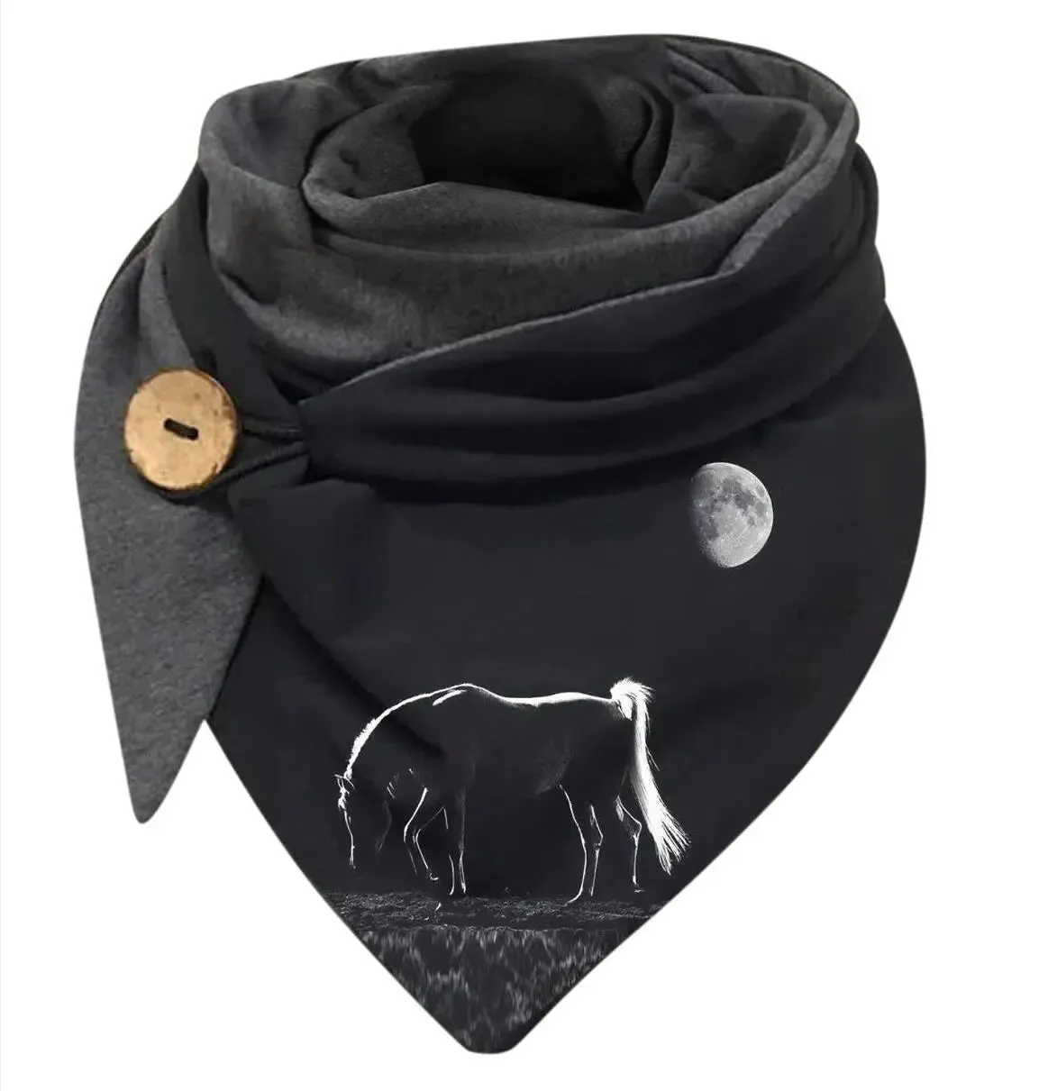 Ladies Cotton Thermal Button Bandana Scarf