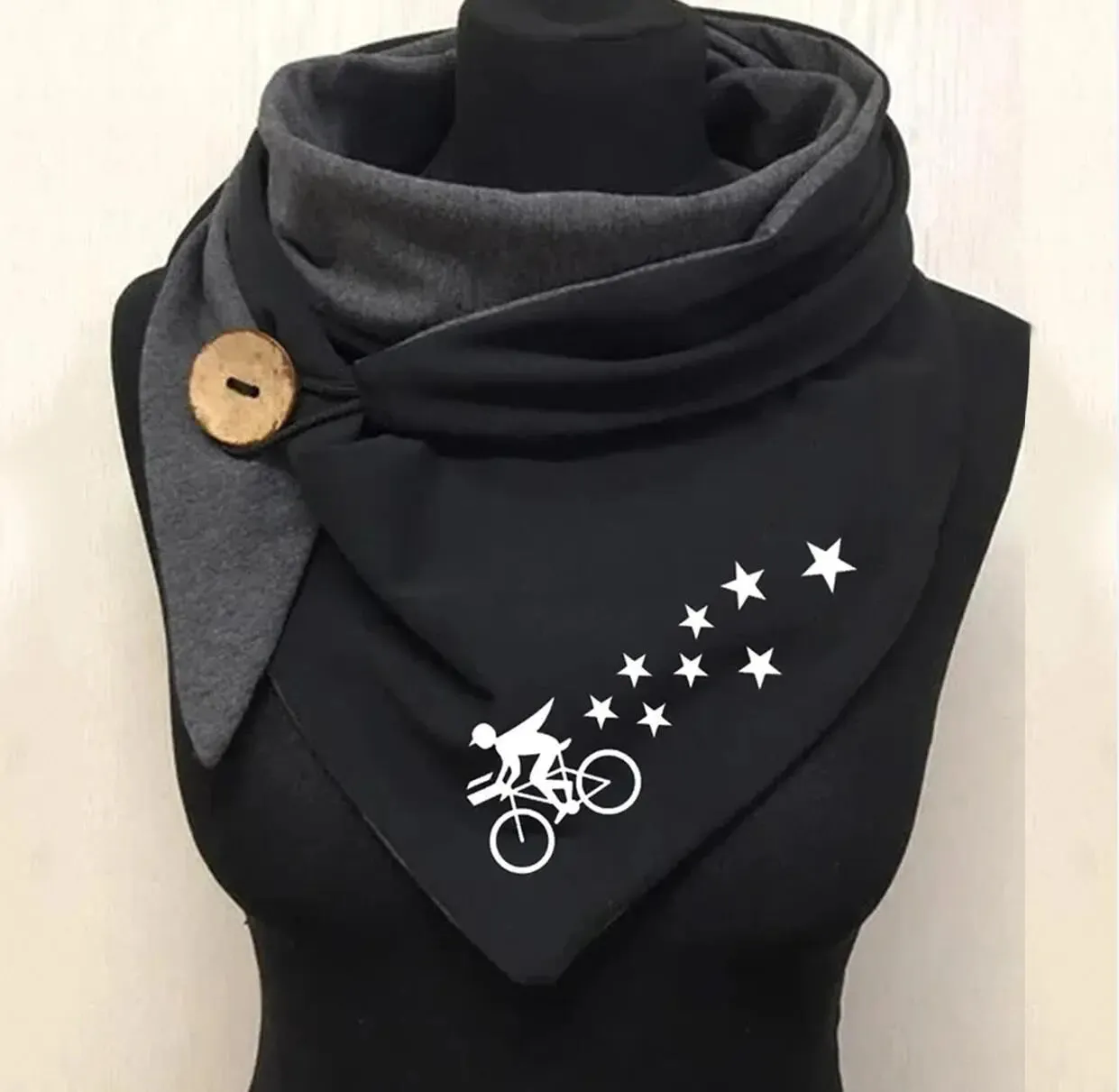 Ladies Cotton Thermal Button Bandana Scarf