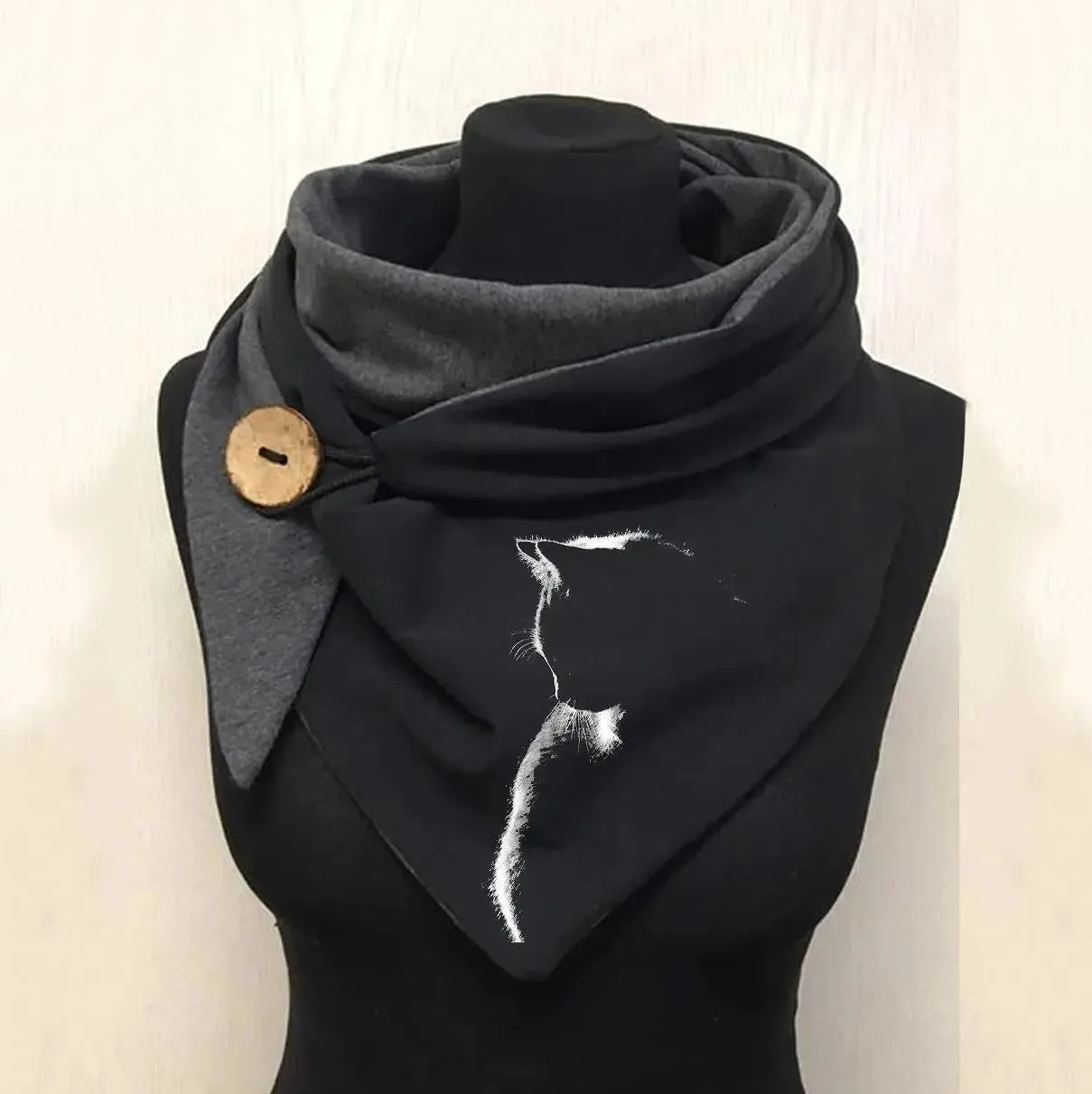 Ladies Cotton Thermal Button Bandana Scarf