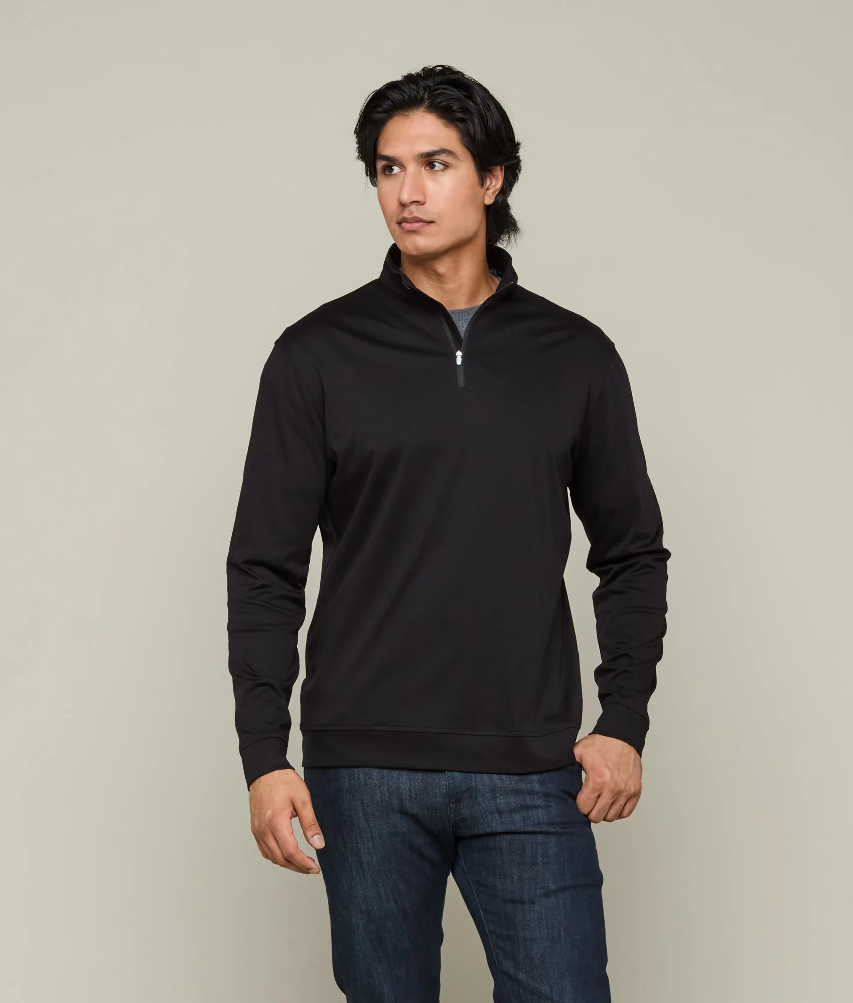 Lightweight Quarter Zip :: Black