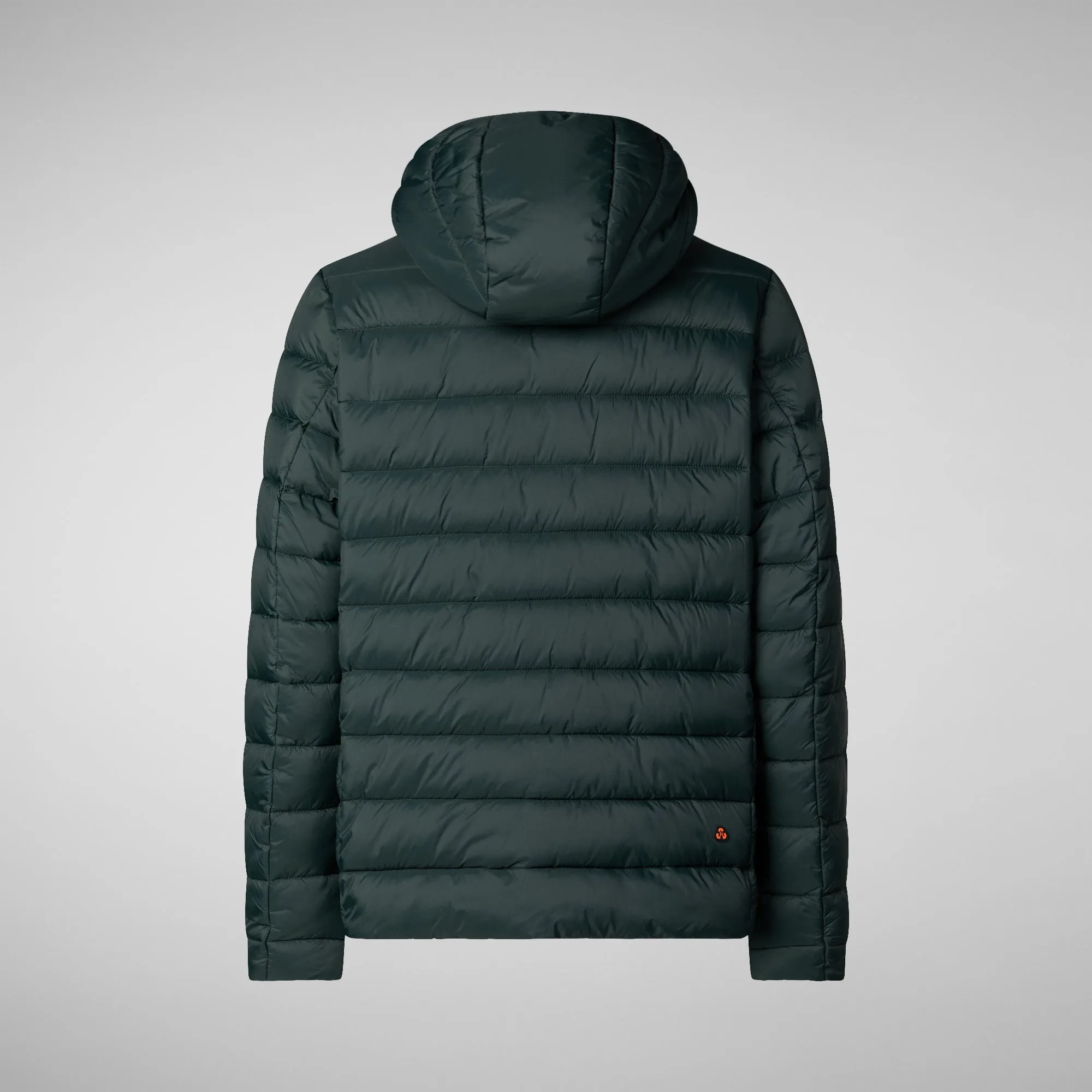 Man's animal free hooded puffer jacket Hector in green black