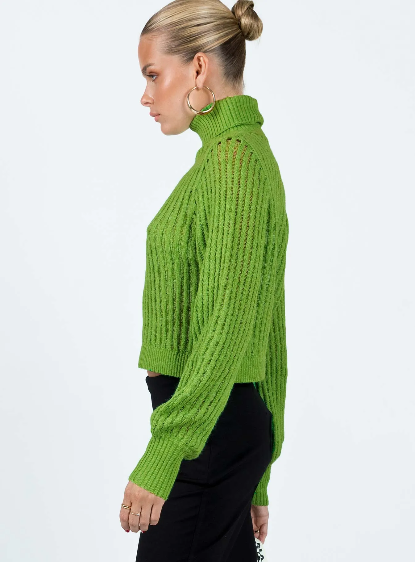 Mckilah Turtleneck Knit Sweater Green