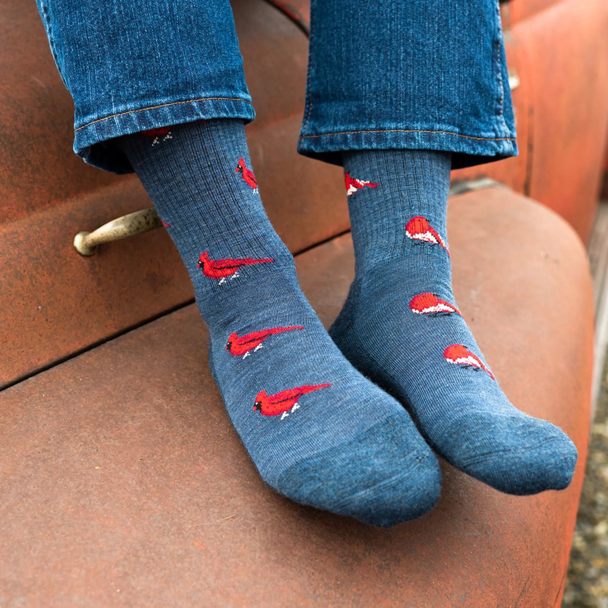 Men's Cardinal and Robin Merino Wool Socks