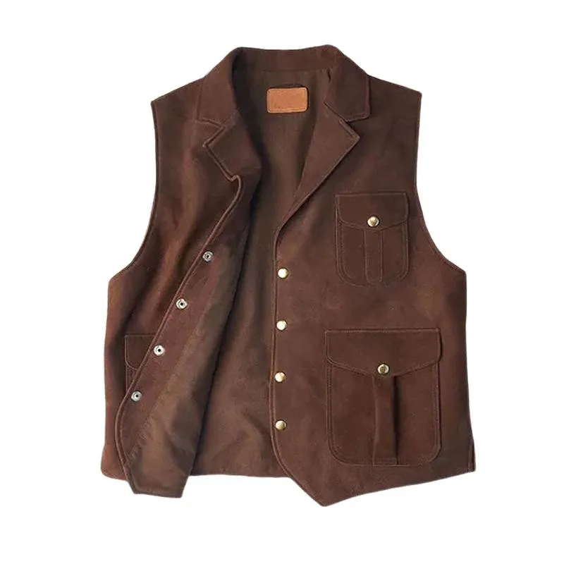 Men's Vintage Suede Single Breasted Vest 50305827Y