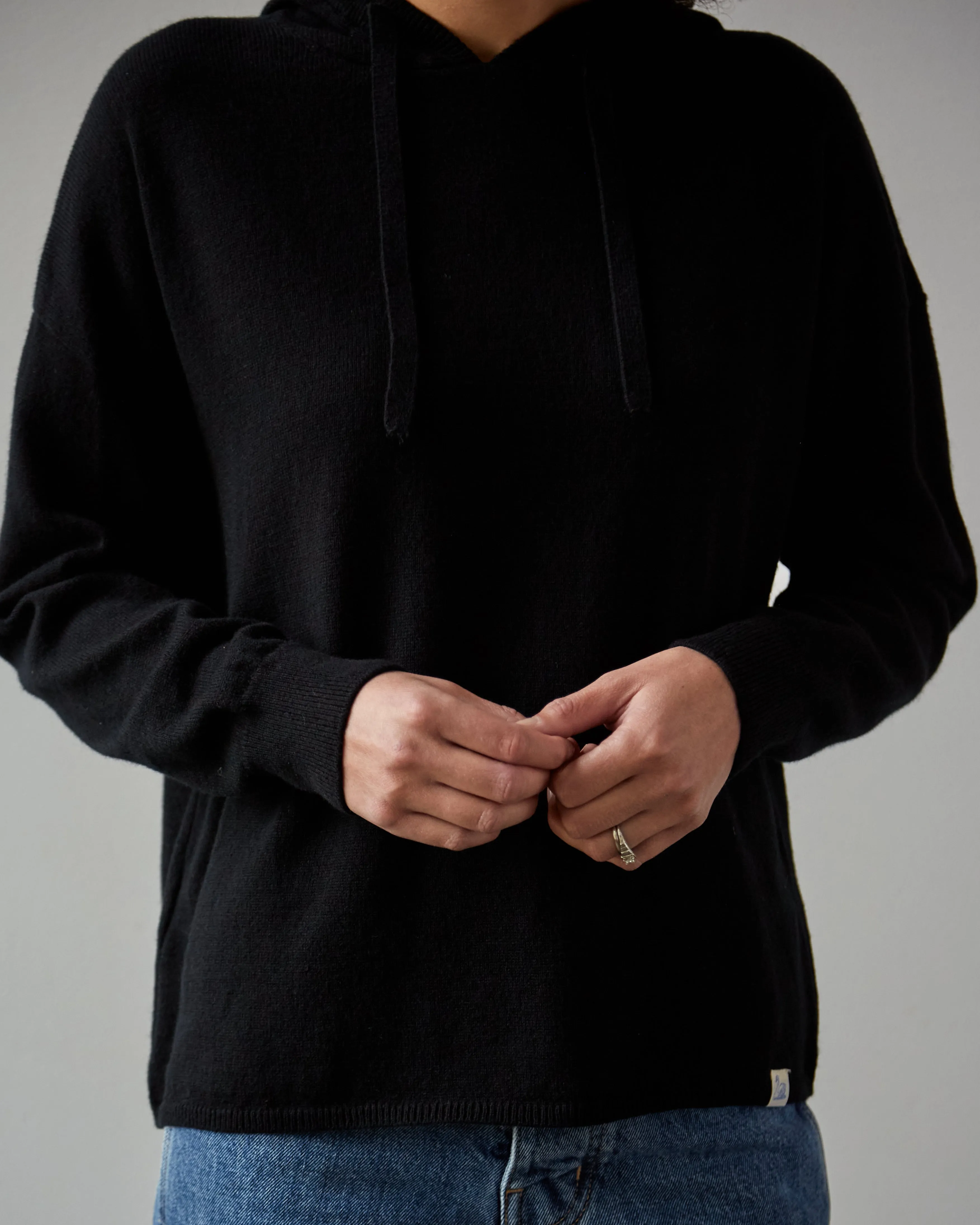 Merz b. Schwanen Relaxed Fit Hoodie, Deep Black