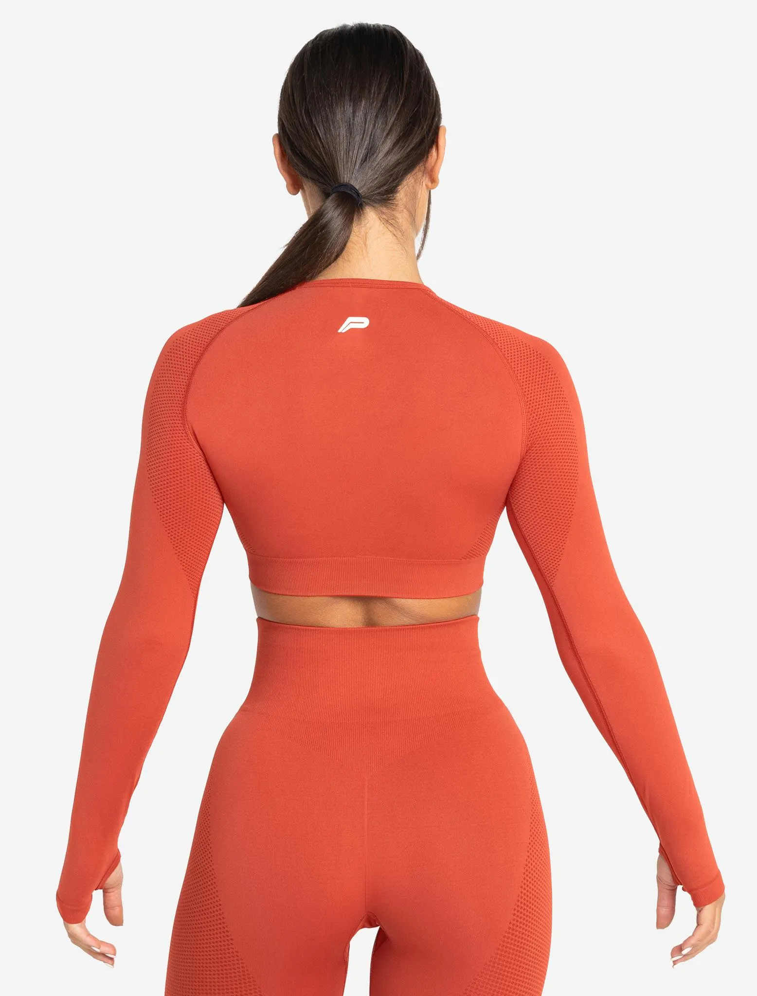 Move Seamless Long Sleeve Crop Top - Burnt Red