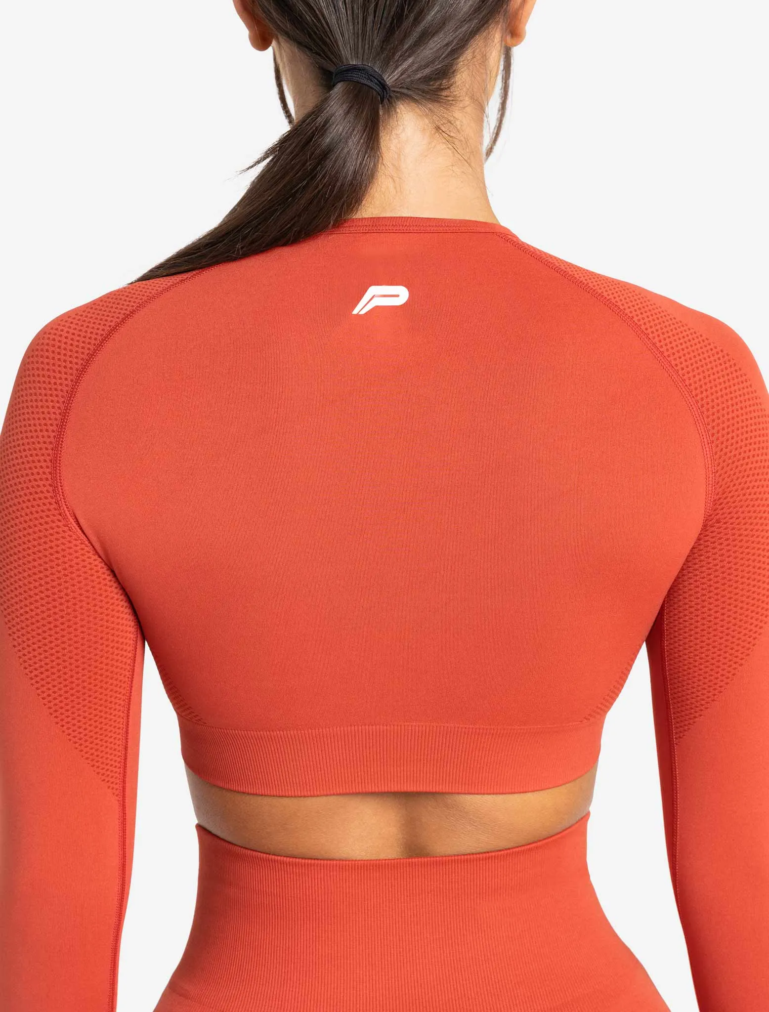 Move Seamless Long Sleeve Crop Top - Burnt Red