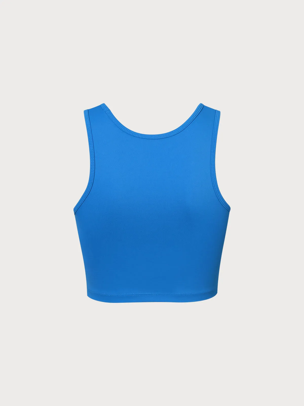 Navy Round Neck Cut-Out Tank Top