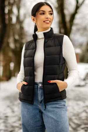 Nylon Quilted Puffer Vest