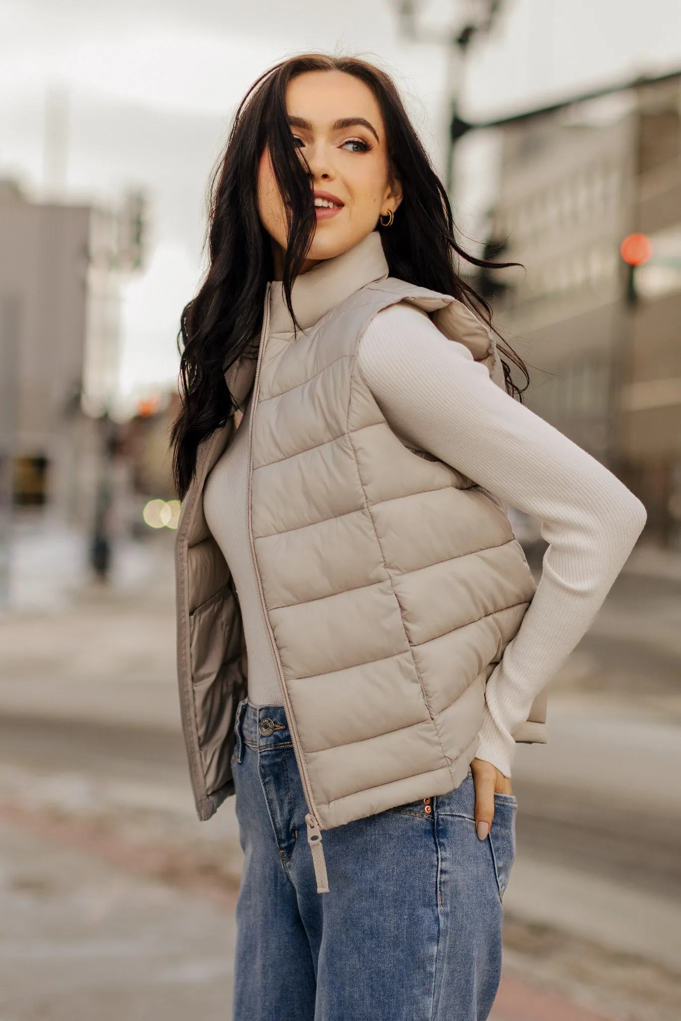 Nylon Quilted Puffer Vest