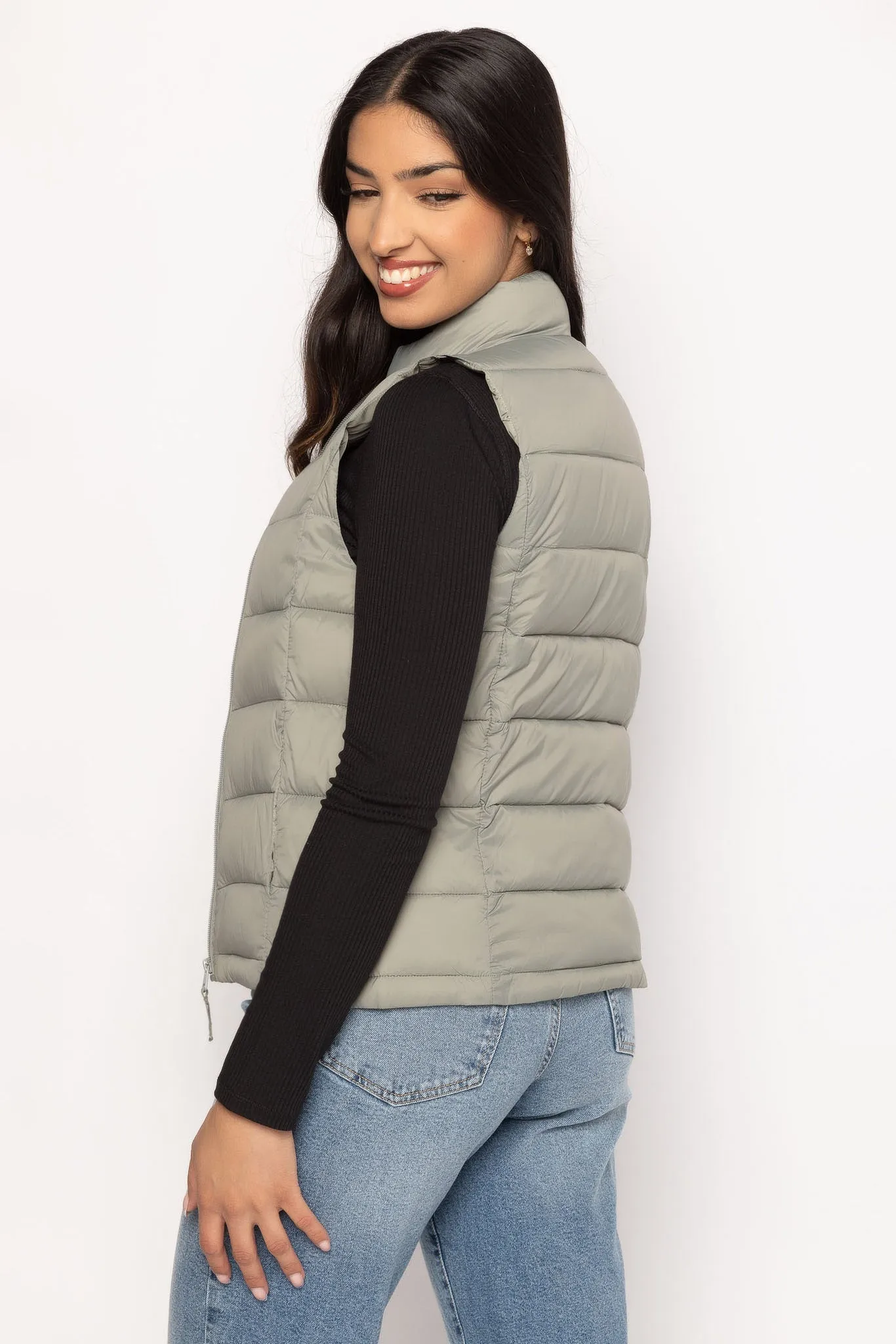 Nylon Quilted Puffer Vest