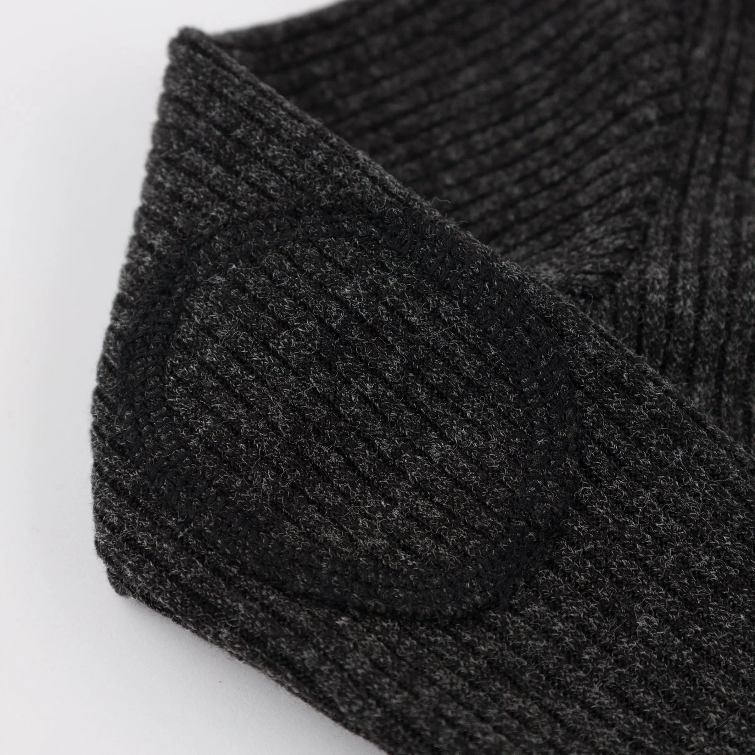 oh baby! Wide Rib Fuzzy Sweater Knit Elbow Patch Henley - Charcoal Pepper