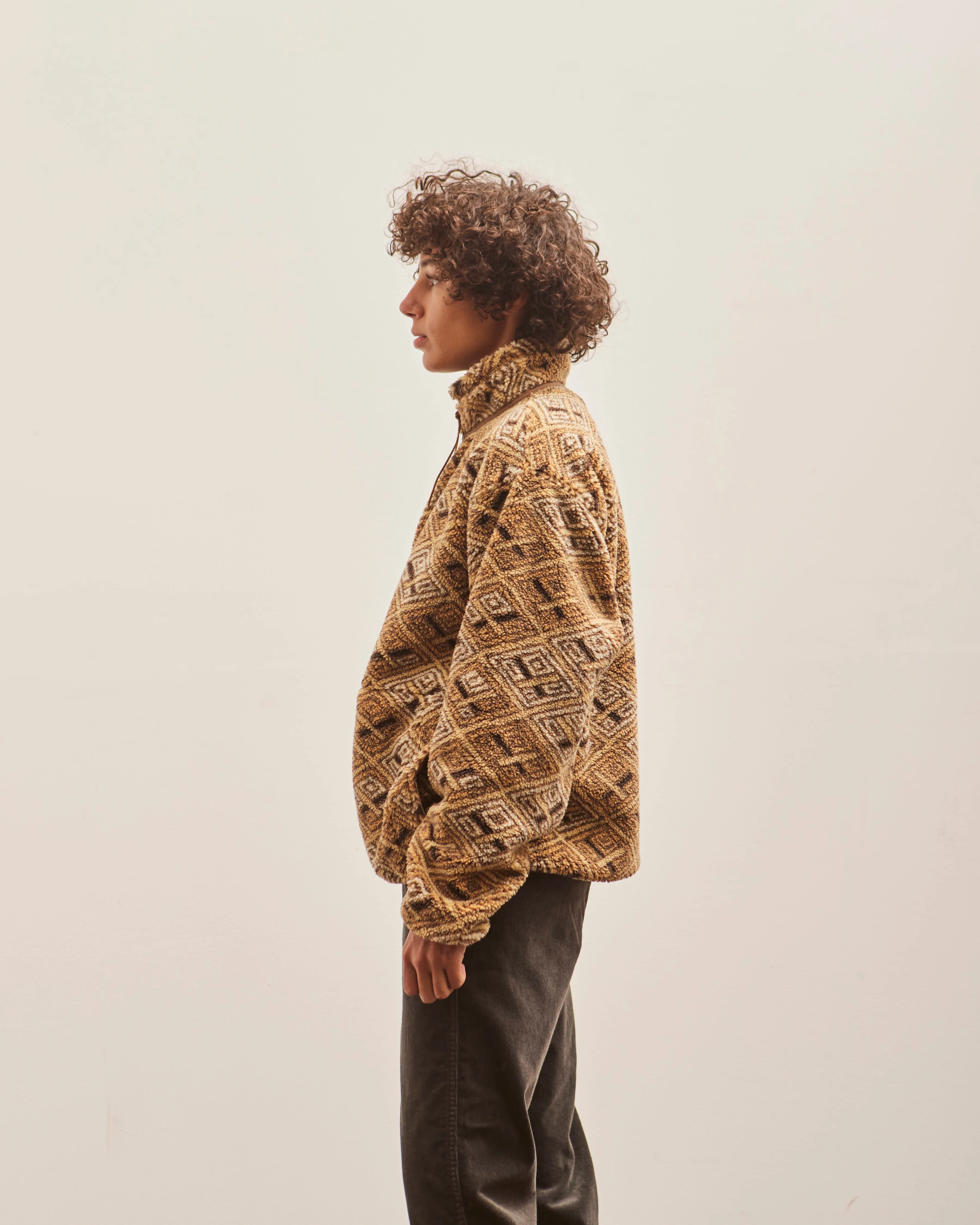 orSlow Fleece Boa Jacket, African Pattern