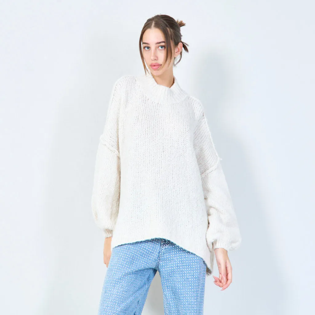 Oversized chunky knit poncho wholesale