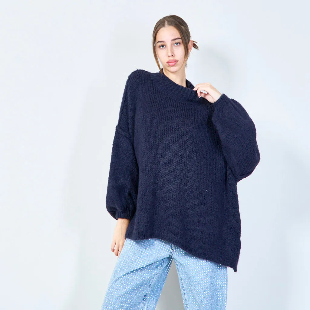 Oversized chunky knit poncho wholesale