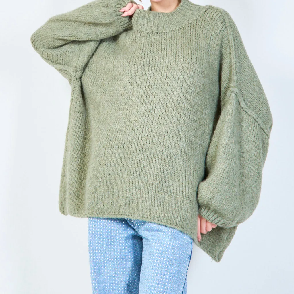 Oversized chunky knit poncho wholesale